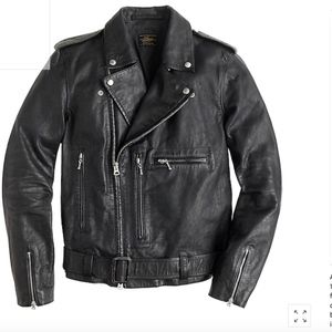 Italian leather studded motorcycle jacket